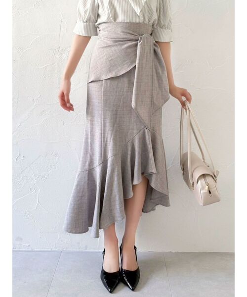 dazzlin(ダズリン)の「ラップマーメイドラインスカート(スカート・レディース・ブラック/ベージュ/グレー・SMALL/MEDIUM)」の1枚目の写真