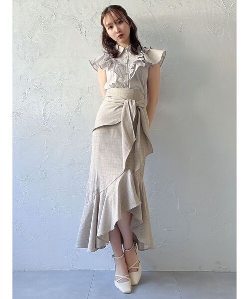 dazzlin(ダズリン)の「ラップマーメイドラインスカート(スカート・レディース・ブラック/ベージュ/グレー・SMALL/MEDIUM)」の10枚目の写真