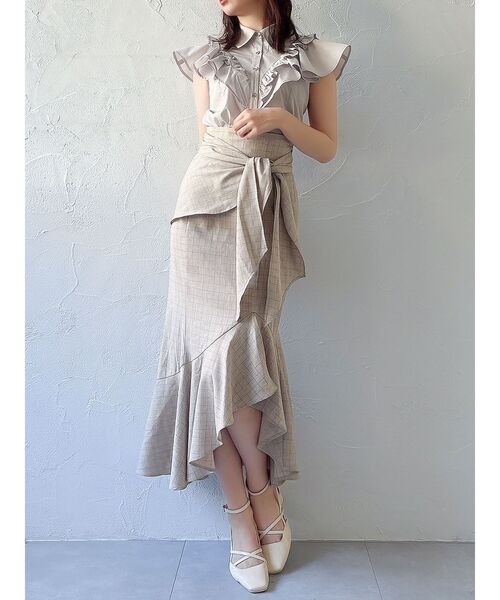 dazzlin(ダズリン)の「ラップマーメイドラインスカート(スカート・レディース・ブラック/ベージュ/グレー・SMALL/MEDIUM)」の11枚目の写真