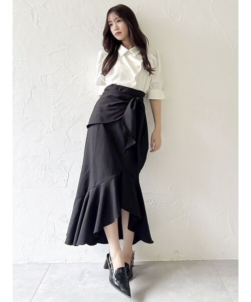 dazzlin(ダズリン)の「ラップマーメイドラインスカート(スカート・レディース・ブラック/ベージュ/グレー・SMALL/MEDIUM)」の17枚目の写真