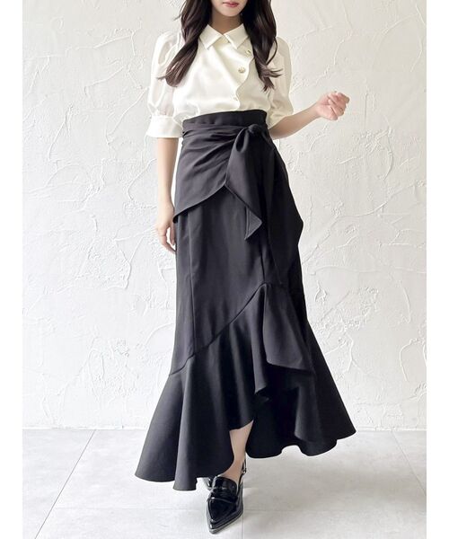 dazzlin(ダズリン)の「ラップマーメイドラインスカート(スカート・レディース・ブラック/ベージュ/グレー・SMALL/MEDIUM)」の18枚目の写真