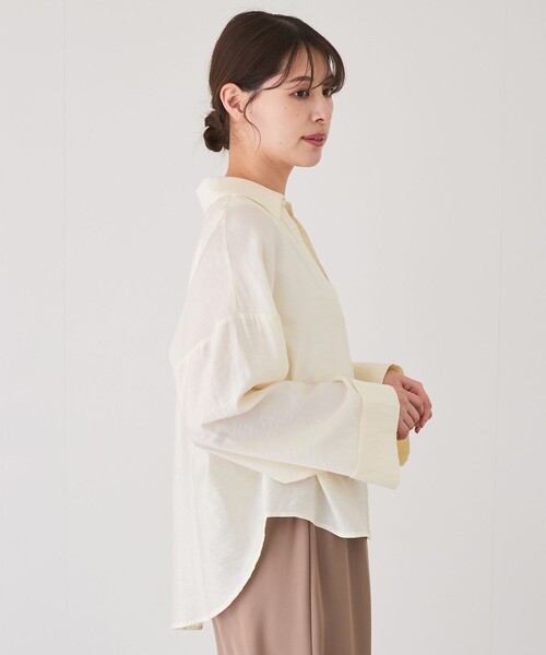 Jayro(ジャイロ)の「【EC限定】スキッパーシャツ(シャツ/ブラウス・レディース・ホワイト/ベージュ/ネイビー/ブルー系その他6・M)」の6枚目の写真