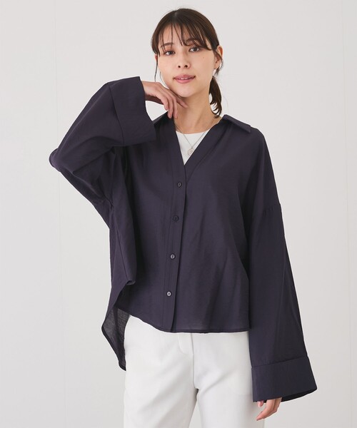Jayro(ジャイロ)の「【EC限定】スキッパーシャツ(シャツ/ブラウス・レディース・ホワイト/ベージュ/ネイビー/ブルー系その他6・M)」の12枚目の写真