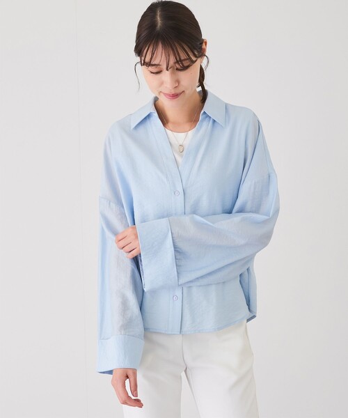 Jayro(ジャイロ)の「【EC限定】スキッパーシャツ(シャツ/ブラウス・レディース・ホワイト/ベージュ/ネイビー/ブルー系その他6・M)」の18枚目の写真