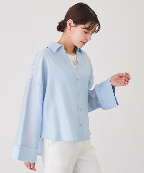 Jayro(ジャイロ)の「【EC限定】スキッパーシャツ(シャツ/ブラウス・レディース・ホワイト/ベージュ/ネイビー/ブルー系その他6・M)」の19枚目の写真