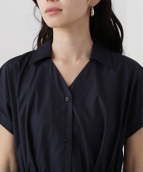 N.（N. Natural Beauty Basic）（エヌエヌナチュラルビューティーベーシック）の「オープンカラーシャツワンピース（ワンピース・レディース・ベージュ/ネイビー/ブルー系その他・MEDIUM）」の19枚目の写真