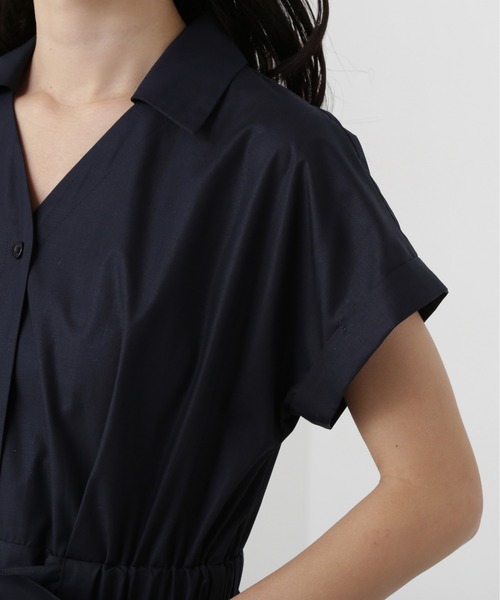 N.（N. Natural Beauty Basic）（エヌエヌナチュラルビューティーベーシック）の「オープンカラーシャツワンピース（ワンピース・レディース・ベージュ/ネイビー/ブルー系その他・MEDIUM）」の20枚目の写真