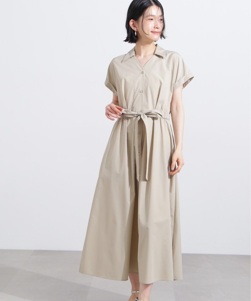 N.（N. Natural Beauty Basic）（エヌエヌナチュラルビューティーベーシック）の「オープンカラーシャツワンピース（ワンピース・レディース・ベージュ/ネイビー/ブルー系その他・MEDIUM）」の10枚目の写真