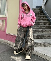 XU | 【Never mind the XU】camouflage damage half pants / 【ネバーマインド ザ エックスユー】カモフラージュダメージデニムハーフパンツ(デニムパンツ)