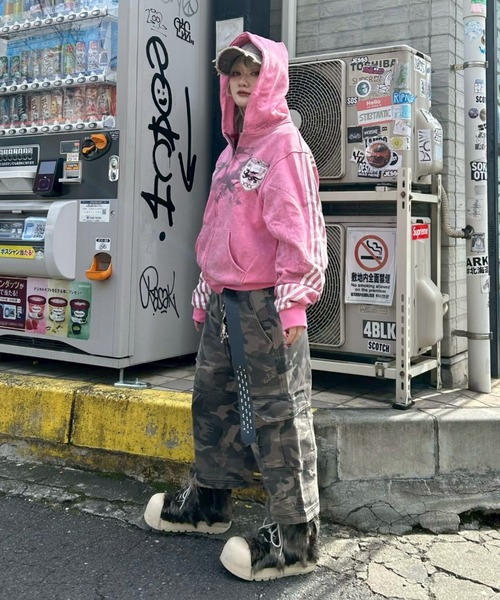ダメージ デニムパンツ クラッシュ カモフラージュ ミリタリー XU】camouflage damage half pants / 【エックスユー
