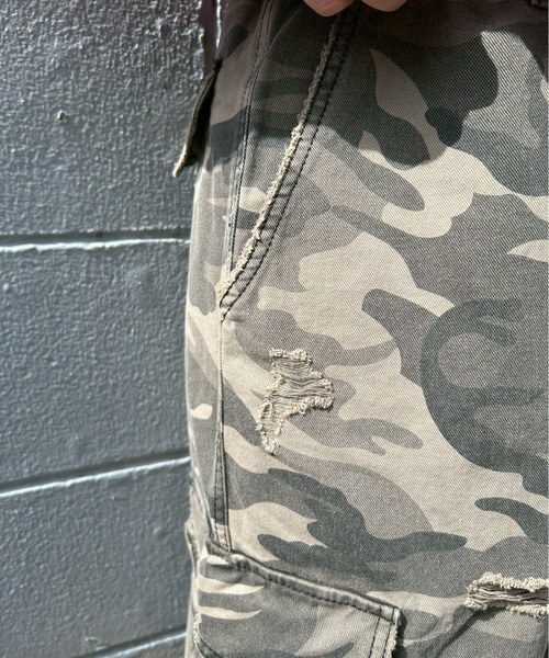 XU（エックスユー）の「【Never mind the XU】camouflage damage half pants / 【ネバーマインド ザ エックスユー】カモフラージュダメージデニムハーフパンツ（デニムパンツ・メンズ・ブラック/カモフラージュ・S）」の20枚目の写真