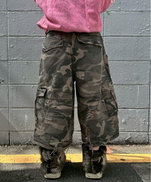 XU（エックスユー）の「【Never mind the XU】camouflage damage half pants / 【ネバーマインド ザ エックスユー】カモフラージュダメージデニムハーフパンツ（デニムパンツ・メンズ・ブラック/カモフラージュ・S）」の18枚目の写真
