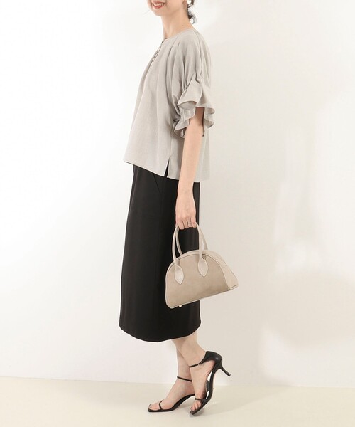 MICO COULIER（ミコクリエ）の「サップ2WAYブラウス（シャツ/ブラウス・レディース・グレイッシュベージュ/ラベンダー/チャコールグレー・38）」の5枚目の写真