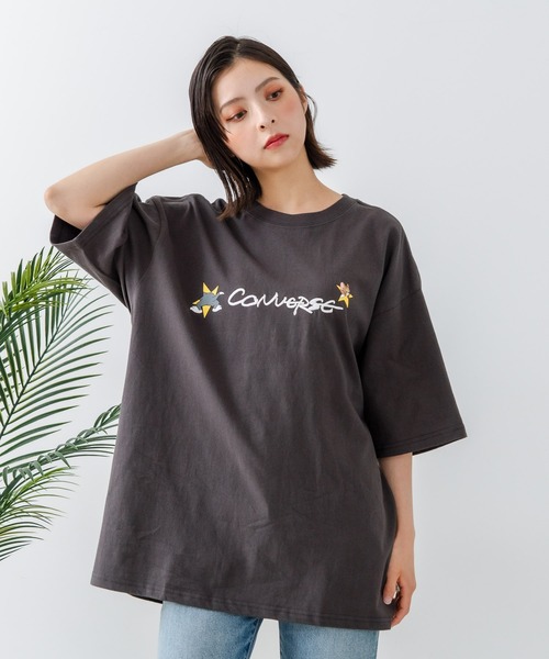 CONVERSE(コンバース)の「【CONVERSE/コンバース】×【TOM AND JERRY/トムとジェリー】ブランドロゴ 刺繍 オーバーサイズ Tシャツ(Tシャツ/カットソー・レディース・ブラック/ホワイト・LARGE/MEDIUM)」の18枚目の写真