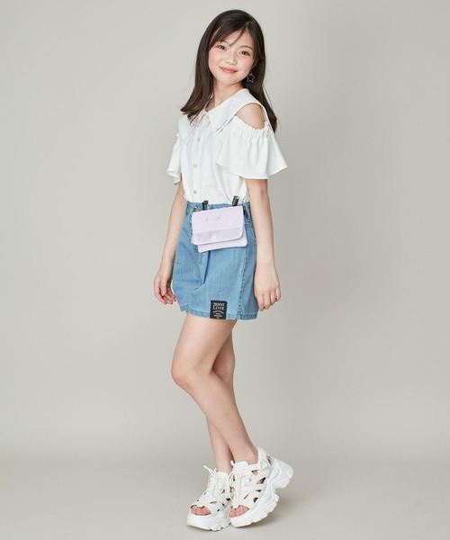 JENNI love（ジェニィラブ）の「【リバイバルアイテム】セーラー肩あきブラウス（シャツ/ブラウス・キッズ・オフホワイト/ブラック/ピンク・140cm/130cm/160cm/150cm）」の4枚目の写真