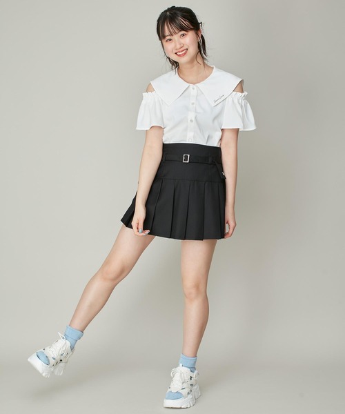JENNI love（ジェニィラブ）の「【リバイバルアイテム】セーラー肩あきブラウス（シャツ/ブラウス・キッズ・オフホワイト/ブラック/ピンク・140cm/130cm/160cm/150cm）」の7枚目の写真