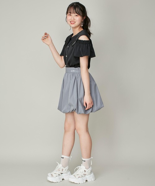 JENNI love（ジェニィラブ）の「【リバイバルアイテム】セーラー肩あきブラウス（シャツ/ブラウス・キッズ・オフホワイト/ブラック/ピンク・140cm/130cm/160cm/150cm）」の8枚目の写真