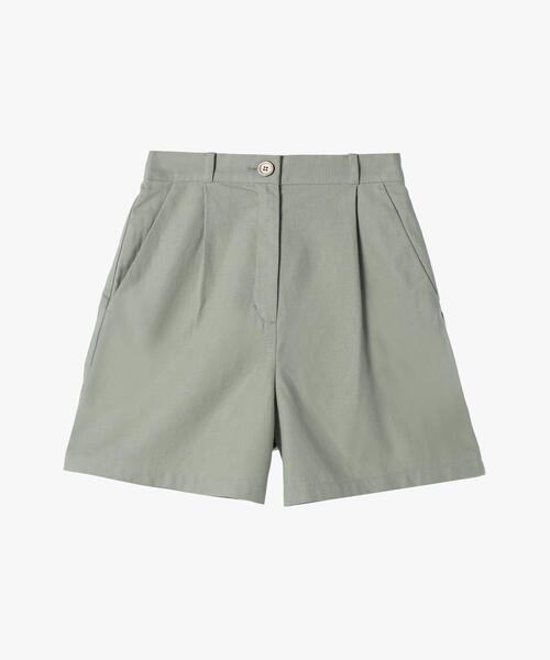 To b. by agnes b.(トゥービーバイアニエスベー)の「リネンコットンキャンバスショートパンツ(その他パンツ・レディース・グリーン系その他・38/40/36)」の2枚目の写真