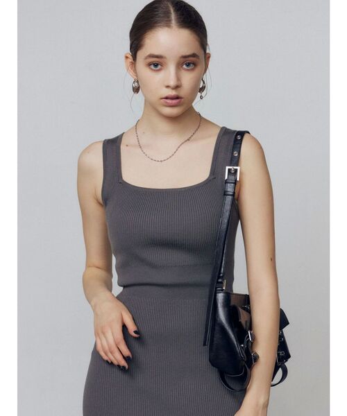 EMODA（エモダ）の「リブスリットマキシニットワンピース（ワンピース・レディース・グレー/ブラック/ネイビー・FREE）」の19枚目の写真