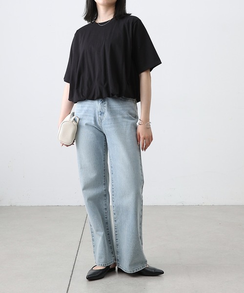 COLONY 2139(コロニートゥーワンスリーナイン)の「カットバルーン半袖トップス(Tシャツ/カットソー・レディース・ブラック/ミント/ホワイト/チャコールグレー・FREE)」の21枚目の写真