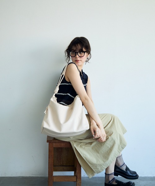 PWA DOBBY RIPSTOP TASUKIショルダーバッグ ツイストハンドルスクエアバッグ（ショルダーバッグ）｜full