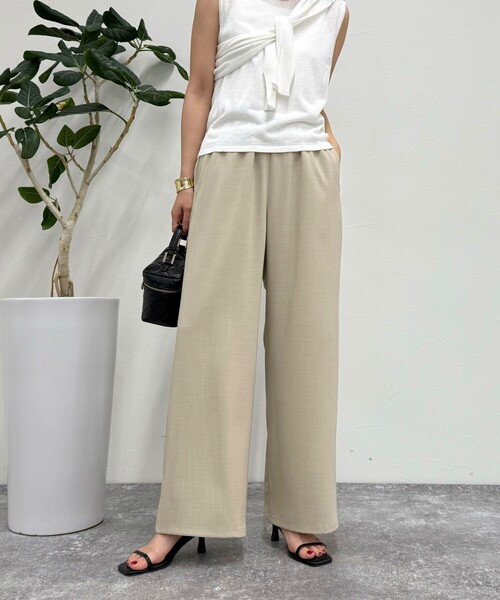 セール】【低身長サイズ34有り】ドライポリイージーセミワイドパンツ
