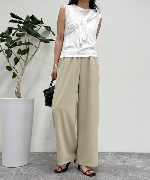 セール】【低身長サイズ34有り】ドライポリイージーセミワイドパンツ