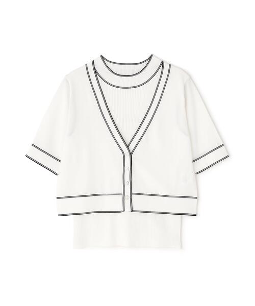 NATURAL BEAUTY BASIC（ナチュラルビューティーベーシック）の「◇ボトルネックバイカラーアンサンブル（カーディガン/ボレロ・レディース・ブラック系その他/ブルー系その他/ホワイト系その他・FREE）」の5枚目の写真