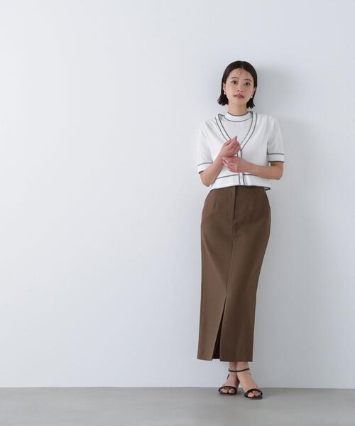 NATURAL BEAUTY BASIC（ナチュラルビューティーベーシック）の「◇ボトルネックバイカラーアンサンブル（カーディガン/ボレロ・レディース・ブラック系その他/ブルー系その他/ホワイト系その他・FREE）」の8枚目の写真