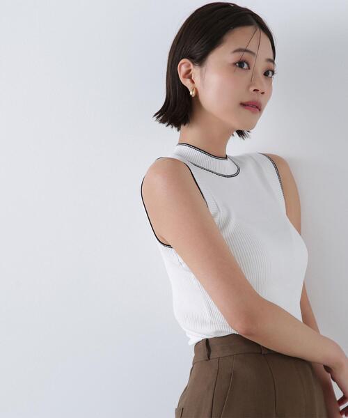 NATURAL BEAUTY BASIC（ナチュラルビューティーベーシック）の「◇ボトルネックバイカラーアンサンブル（カーディガン/ボレロ・レディース・ブラック系その他/ブルー系その他/ホワイト系その他・FREE）」の11枚目の写真