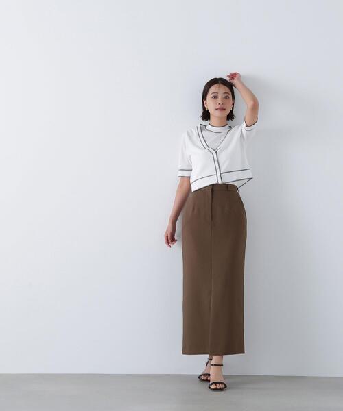 NATURAL BEAUTY BASIC（ナチュラルビューティーベーシック）の「◇ボトルネックバイカラーアンサンブル（カーディガン/ボレロ・レディース・ブラック系その他/ブルー系その他/ホワイト系その他・FREE）」の12枚目の写真