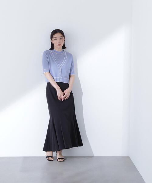 NATURAL BEAUTY BASIC（ナチュラルビューティーベーシック）の「◇ボトルネックバイカラーアンサンブル（カーディガン/ボレロ・レディース・ブラック系その他/ブルー系その他/ホワイト系その他・FREE）」の19枚目の写真