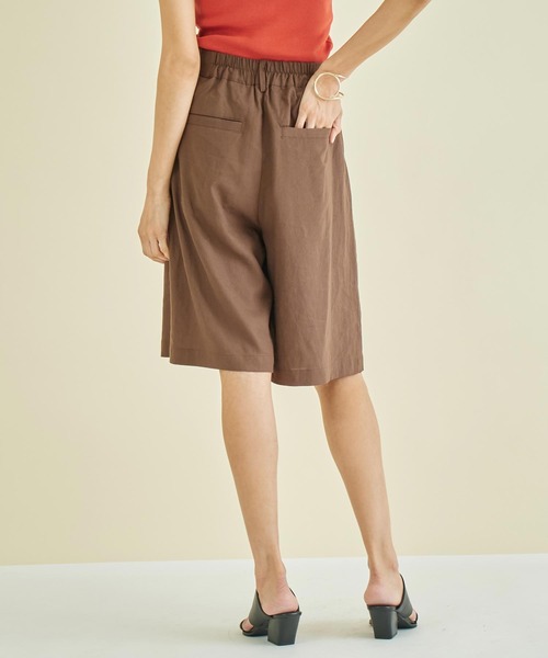 Settimissimo（セッティミッシモ）の「リネンミックスウエストタックキュロットパンツ（その他パンツ・レディース・オフホワイト/ブラウン・FREE）」の10枚目の写真