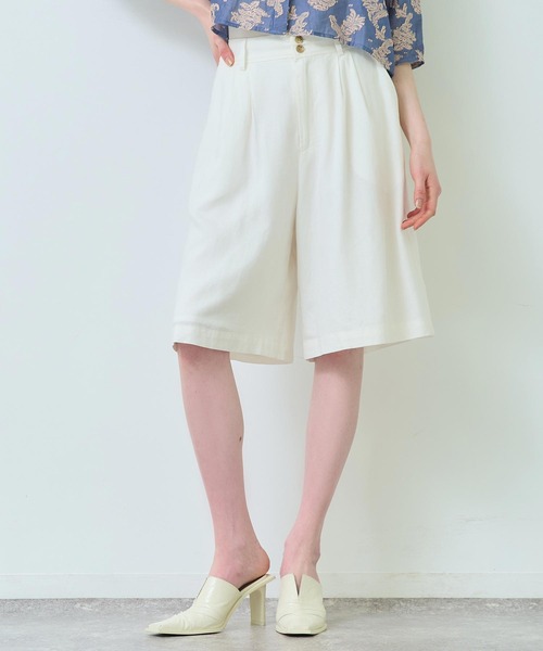 Settimissimo（セッティミッシモ）の「リネンミックスウエストタックキュロットパンツ（その他パンツ・レディース・オフホワイト/ブラウン・FREE）」の15枚目の写真