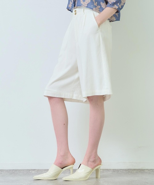 Settimissimo（セッティミッシモ）の「リネンミックスウエストタックキュロットパンツ（その他パンツ・レディース・オフホワイト/ブラウン・FREE）」の17枚目の写真