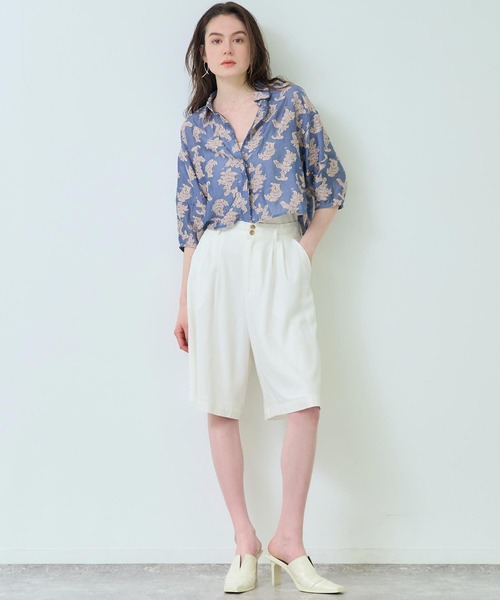 Settimissimo（セッティミッシモ）の「リネンミックスウエストタックキュロットパンツ（その他パンツ・レディース・オフホワイト/ブラウン・FREE）」の18枚目の写真