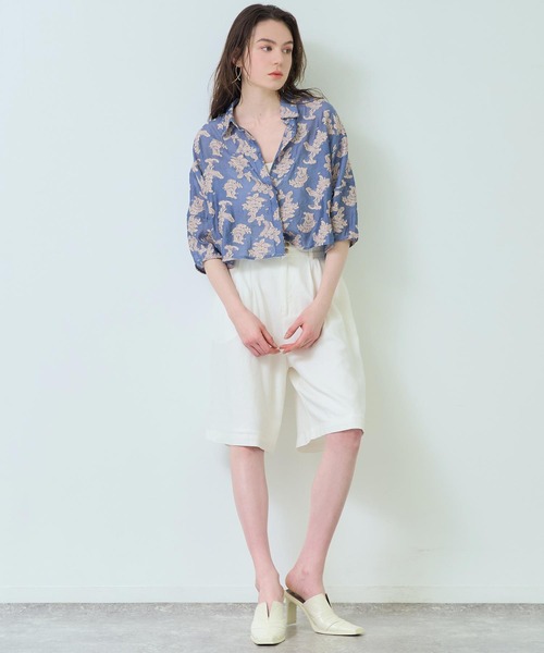 Settimissimo（セッティミッシモ）の「リネンミックスウエストタックキュロットパンツ（その他パンツ・レディース・オフホワイト/ブラウン・FREE）」の19枚目の写真