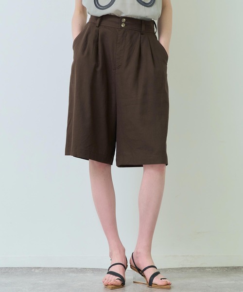 Settimissimo（セッティミッシモ）の「リネンミックスウエストタックキュロットパンツ（その他パンツ・レディース・オフホワイト/ブラウン・FREE）」の21枚目の写真