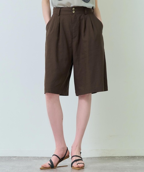 Settimissimo（セッティミッシモ）の「リネンミックスウエストタックキュロットパンツ（その他パンツ・レディース・オフホワイト/ブラウン・FREE）」の22枚目の写真