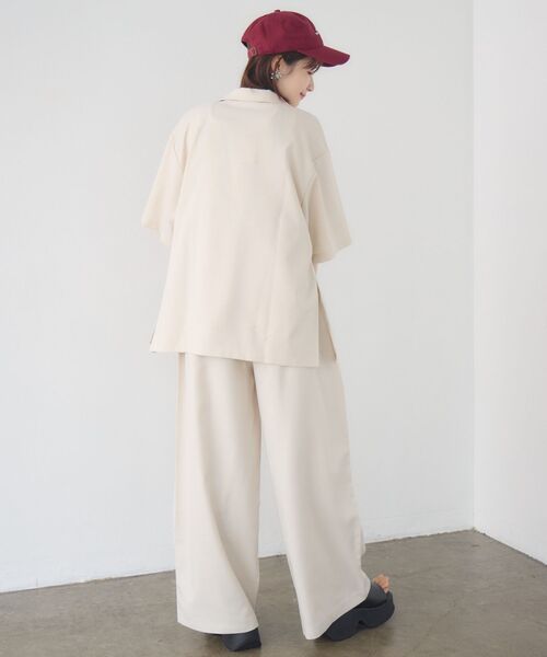 RETRO GIRL（レトロガール）の「半袖テーラードJK（テーラードジャケット・レディース・ナチュラル/ダークグレー/ベージュ・FREE）」の7枚目の写真