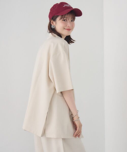 RETRO GIRL（レトロガール）の「半袖テーラードJK（テーラードジャケット・レディース・ナチュラル/ダークグレー/ベージュ・FREE）」の11枚目の写真