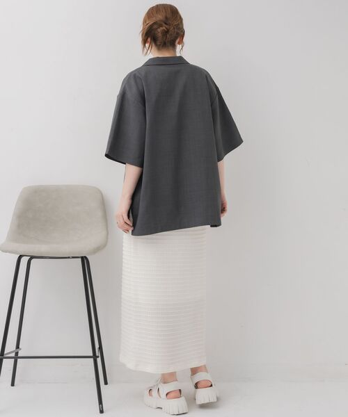 RETRO GIRL（レトロガール）の「半袖テーラードJK（テーラードジャケット・レディース・ナチュラル/ダークグレー/ベージュ・FREE）」の18枚目の写真