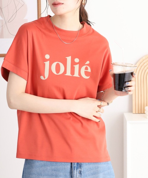 セール】EGLANTINE jolieロゴプリント半袖Tシャツ【日本製】（T