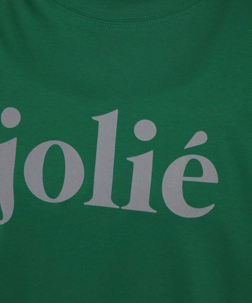 EGLANTINE(エグランティーヌ)の「EGLANTINE jolieロゴプリント半袖Tシャツ【日本製】(Tシャツ/カットソー・レディース・ブラック/オフホワイト/オレンジ/グリーン/シルバーグレー・40)」の13枚目の写真