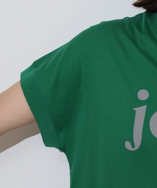 tシャツ EGLANTINE jolieロゴプリント半袖Tシャツ「日本製」 レディース セール】EGLANTINE jolieロゴプリント半袖Tシャツ【日本製】（T