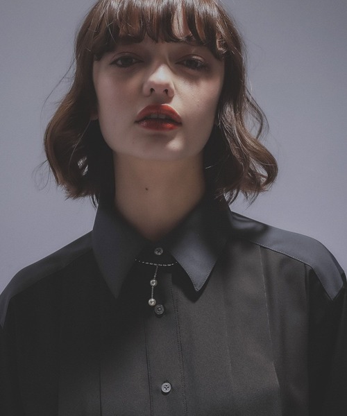 HARE(ハレ)の「ハイショクプリーツショートシャツ(HARE)(シャツ/ブラウス・レディース・ブラック/グリーン・FREE)」の15枚目の写真