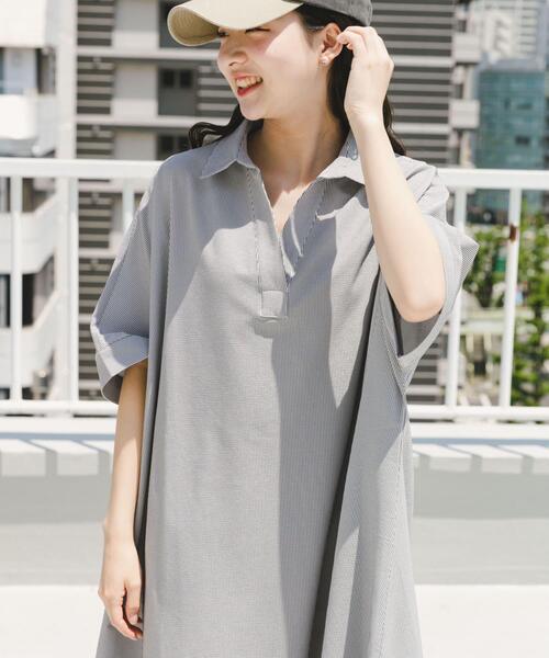 セール】サッカーストライプスキッパーワンピース（ワンピース