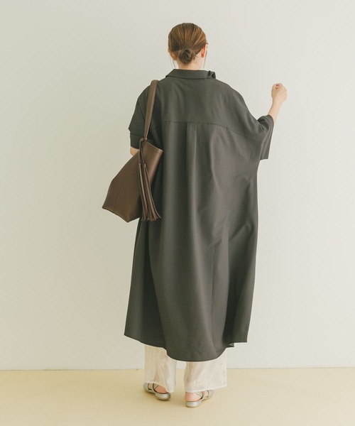 タグ付新品　FIL DE FERシアサッカーストライプ　スキッパーワンピース 93418052b_b_13_500.jpg