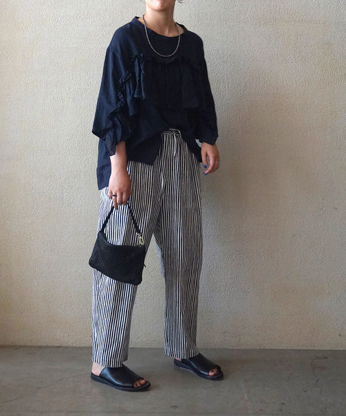 JOURNAL STANDARD LUXE(ジャーナルスタンダード ラックス)の「フレンチリネンキャンバス フリルプルブラウス(シャツ/ブラウス・レディース・ネイビー/ホワイト/ブラック・FREE)」の20枚目の写真