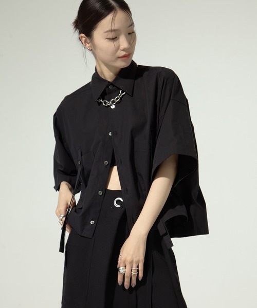 ブラウス シャツ 「UJOH/ウジョー」「STUDIOUS別注」Pocket Belt Shirts/ポケットベルトシャツ レディース UJOH/ウジョー】《STUDIOUS別注》Pocket Belt Shirts/ポケット